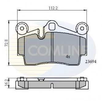 Гальмівні колодки, дискове гальмо (набір) COMLINE CBP01316 (фото 1)