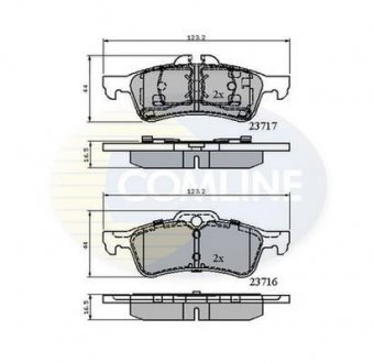 Гальмівні колодки, дискове гальмо (набір) COMLINE CBP01317 (фото 1)