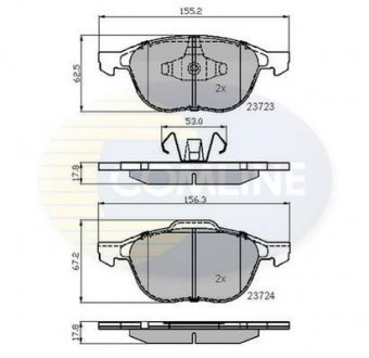 Гальмівні колодки, дискове гальмо (набір) COMLINE CBP01323 (фото 1)