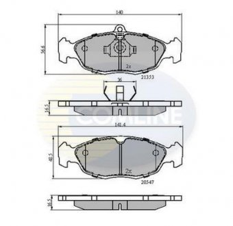 Гальмівні колодки, дискове гальмо (набір) COMLINE CBP0134 (фото 1)