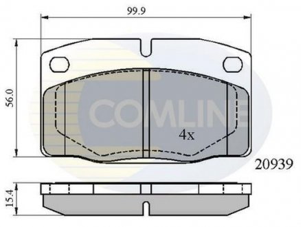 Гальмівні колодки, дискове гальмо (набір) COMLINE CBP0135 (фото 1)