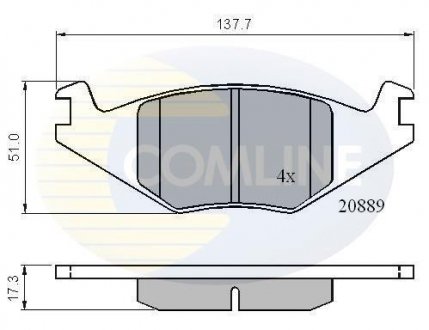 Гальмівні колодки, дискове гальмо (набір) COMLINE CBP0136 (фото 1)