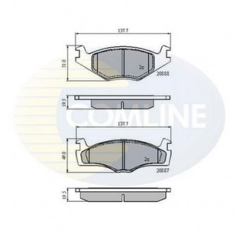 Гальмівні колодки, дискове гальмо (набір) COMLINE CBP0149 (фото 1)