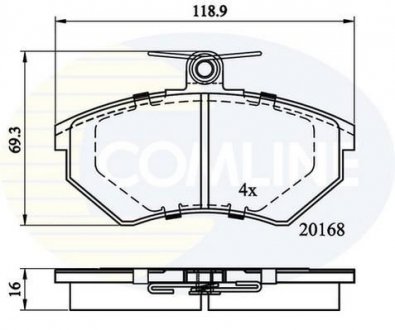 Гальмівні колодки, дискове гальмо (набір) COMLINE CBP0152 (фото 1)