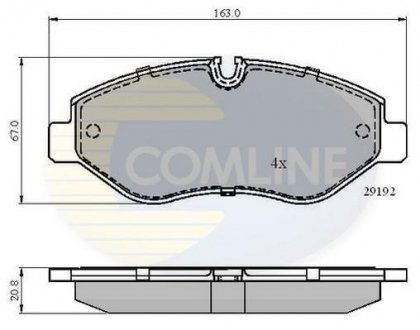 Гальмівні колодки, дискове гальмо (набір) COMLINE CBP01555 (фото 1)