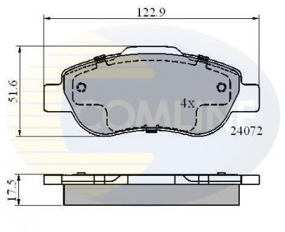 Гальмівні колодки, дискове гальмо (набір) COMLINE CBP01600 (фото 1)