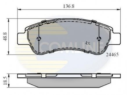 Гальмівні колодки, дискове гальмо (набір) COMLINE CBP01604 (фото 1)