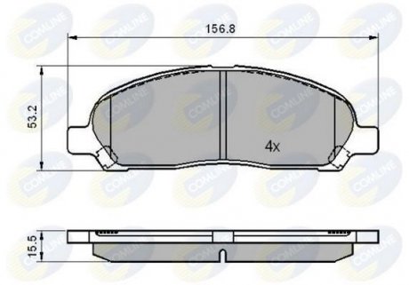 Гальмівні колодки, дискове гальмо (набір) COMLINE CBP01606 (фото 1)