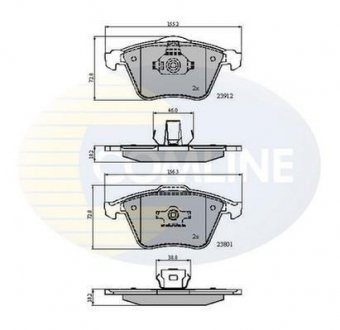 Гальмівні колодки, дискове гальмо (набір) COMLINE CBP01607 (фото 1)