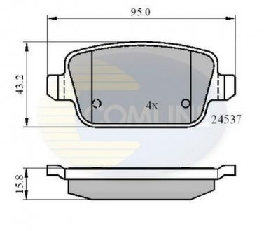 Гальмівні колодки, дискове гальмо (набір) COMLINE CBP01610 (фото 1)