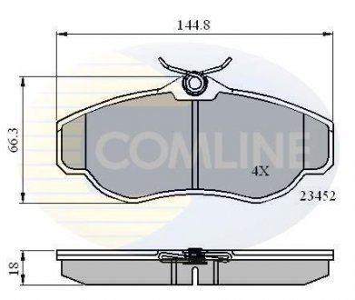 Гальмівні колодки, дискове гальмо (набір) COMLINE CBP0162 (фото 1)