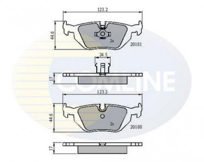 Гальмівні колодки, дискове гальмо (набір) COMLINE CBP0166 (фото 1)