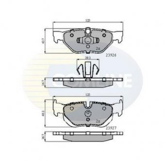 Гальмівні колодки, дискове гальмо (набір) COMLINE CBP01708 (фото 1)