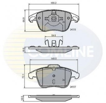 Гальмівні колодки, дискове гальмо (набір) COMLINE CBP01720 (фото 1)