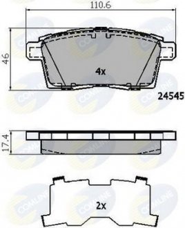 Гальмівні колодки, дискове гальмо (набір) COMLINE CBP01731 (фото 1)