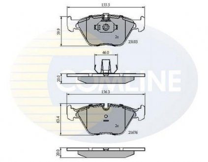 Гальмівні колодки, дискове гальмо (набір) COMLINE CBP01744 (фото 1)