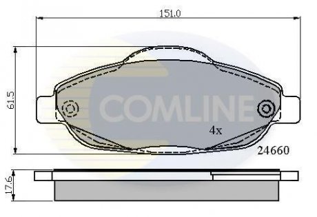 Гальмівні колодки, дискове гальмо (набір) COMLINE CBP01765 (фото 1)