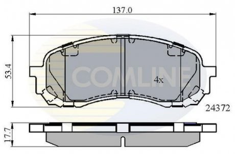 Гальмівні колодки, дискове гальмо (набір) COMLINE CBP01778 (фото 1)