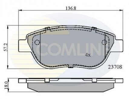 Гальмівні колодки, дискове гальмо (набір) COMLINE CBP01783 (фото 1)