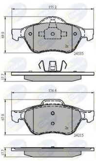 Гальмівні колодки, дискове гальмо (набір) COMLINE CBP02017 (фото 1)