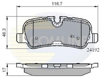 Гальмівні колодки, дискове гальмо (набір) COMLINE CBP02021 (фото 1)