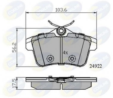 Гальмівні колодки, дискове гальмо (набір) COMLINE CBP02045 (фото 1)