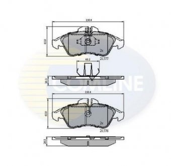 Гальмівні колодки, дискове гальмо (набір) COMLINE CBP0212 (фото 1)