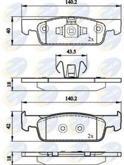 Гальмівні колодки (набір) COMLINE CBP02144 (фото 1)