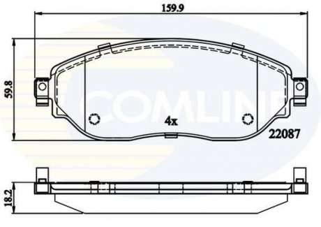 Гальмівні колодки (набір) COMLINE CBP02285 (фото 1)