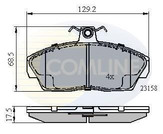 Гальмівні колодки, дискове гальмо (набір) COMLINE CBP0232 (фото 1)