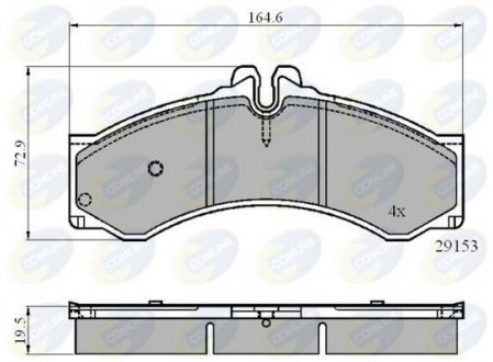 Гальмівні колодки, дискове гальмо (набір) COMLINE CBP0271 (фото 1)