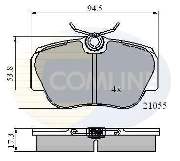 Гальмівні колодки, дискове гальмо (набір) COMLINE CBP0328 (фото 1)