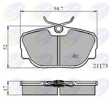 Гальмівні колодки, дискове гальмо (набір) COMLINE CBP0361 (фото 1)