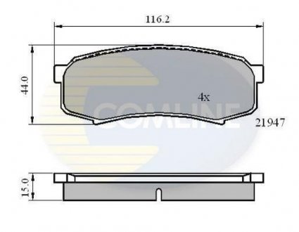 Гальмівні колодки, дискове гальмо (набір) COMLINE CBP0404 (фото 1)