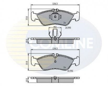 Гальмівні колодки, дискове гальмо (набір) COMLINE CBP0478 (фото 1)