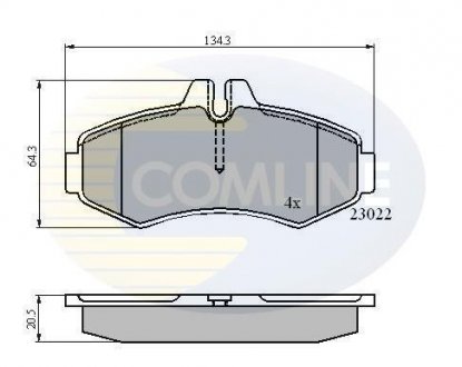 Гальмівні колодки, дискове гальмо (набір) COMLINE CBP0480 (фото 1)