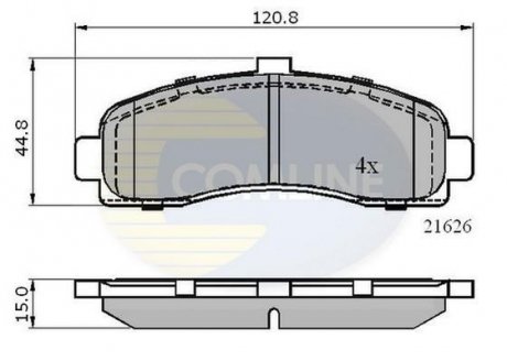 Гальмівні колодки, дискове гальмо (набір) COMLINE CBP0508 (фото 1)