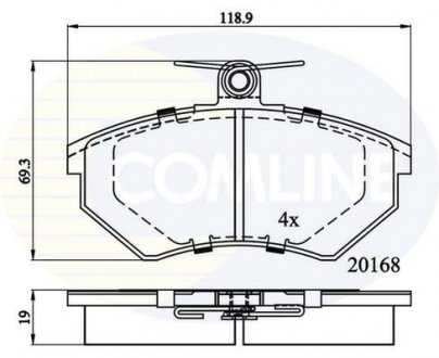 Гальмівні колодки, дискове гальмо (набір) COMLINE CBP0511 (фото 1)