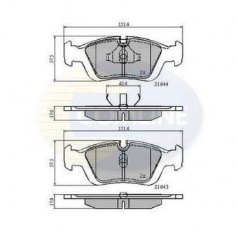 Гальмівні колодки, дискове гальмо (набір) COMLINE CBP0513 (фото 1)