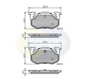 Гальмівні колодки, дискове гальмо (набір) COMLINE CBP0522 (фото 1)