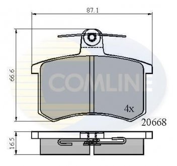 Гальмівні колодки, дискове гальмо (набір) COMLINE CBP0558 (фото 1)