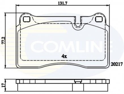 Гальмівні колодки, дискове гальмо (набір) COMLINE CBP06030 (фото 1)