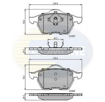 Гальмівні колодки, дискове гальмо (набір) COMLINE CBP0715 (фото 1)