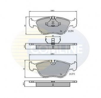 Гальмівні колодки, дискове гальмо (набір) COMLINE CBP0719 (фото 1)