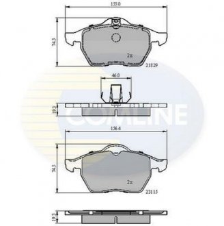 Гальмівні колодки, дискове гальмо (набір) COMLINE CBP0749 (фото 1)