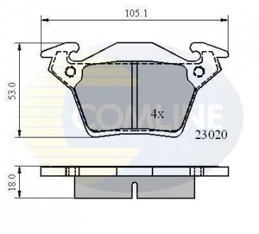 Гальмівні колодки, дискове гальмо (набір) COMLINE CBP0888 (фото 1)