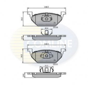 Гальмівні колодки, дискове гальмо (набір) COMLINE CBP0889 (фото 1)