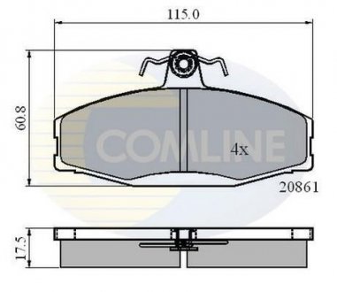 Гальмівні колодки, дискове гальмо (набір) COMLINE CBP0928 (фото 1)