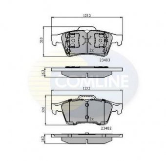 Гальмівні колодки, дискове гальмо (набір) COMLINE CBP0946 (фото 1)