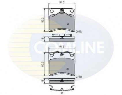 Гальмівні колодки, дискове гальмо (набір) COMLINE CBP0953 (фото 1)